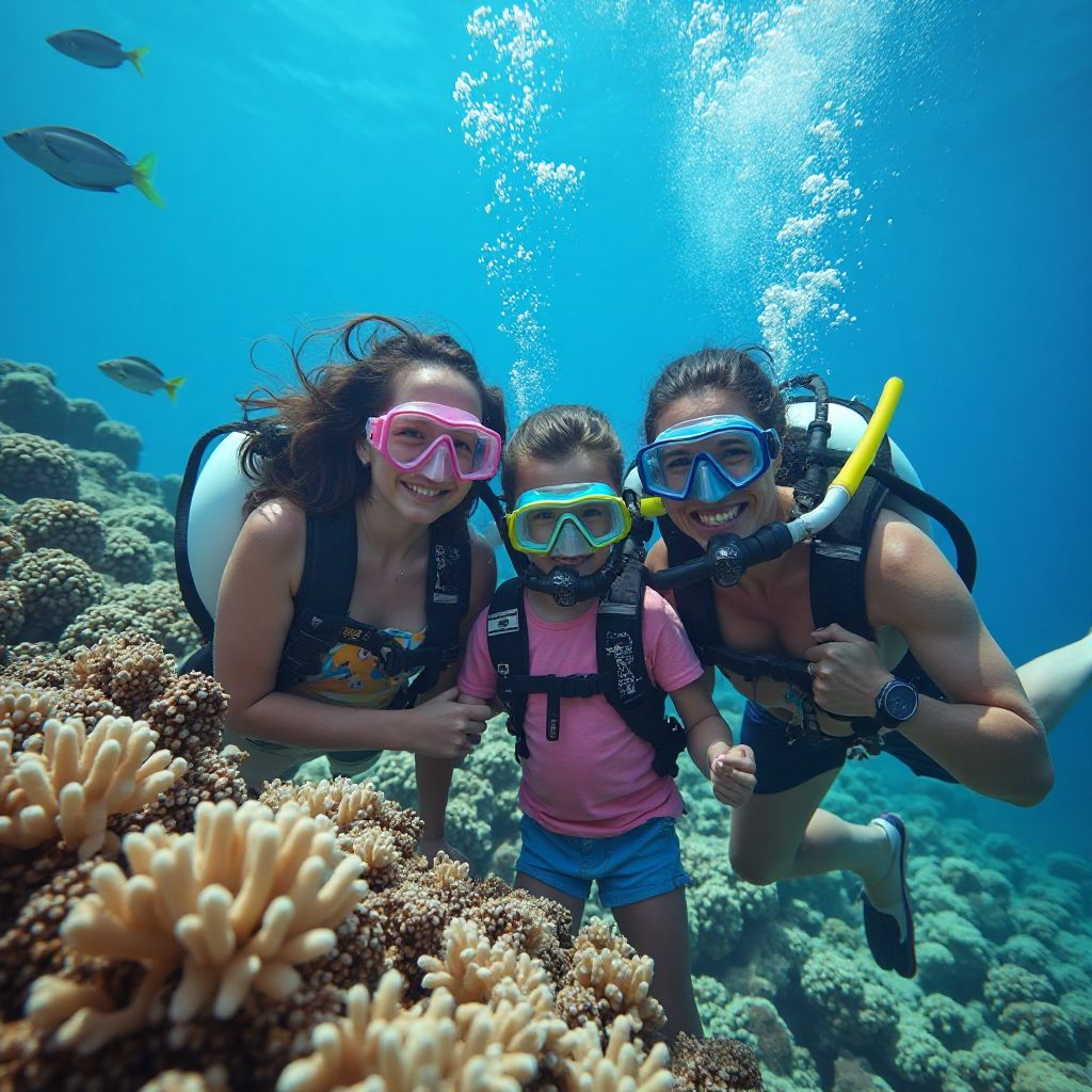 Family snorkeling