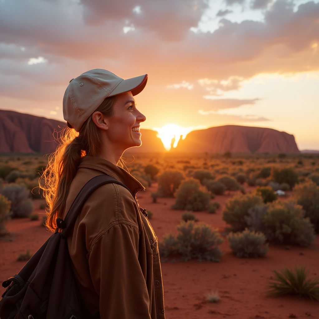 Tourist at Uluru